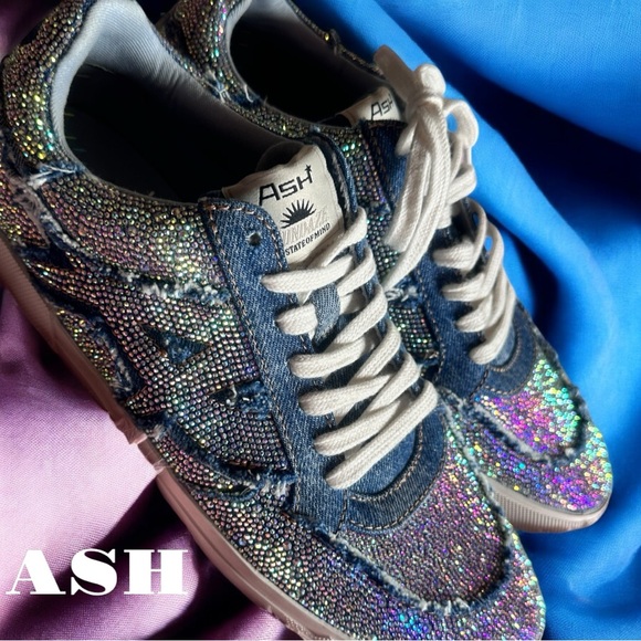 Women's Blue Malibu Strass Crystals Sneakers (Sz 41 / Fits 10-10.5) (NWOT) - Picture 7 of 11